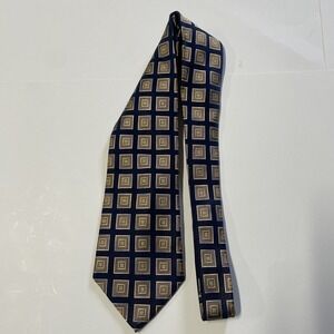 Harold Powell necktie 100% Imported silk made in the USA Blue/Gold Tie